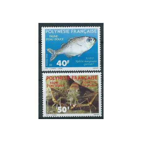 Polinezja Fr. - Nr 551 - 52 1990r - Ryby - Fauna morska