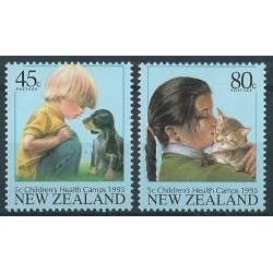 Nowa Zelandia - Nr 1296 - 97 1993r - Pies -  Kot