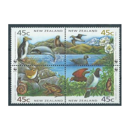 Nowa Zelandia - Nr 1290 - 94 1993r - WWF -  Ptaki