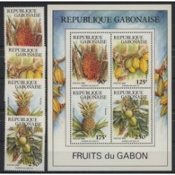 Gabon - Nr 1036 - 39 Bl 62 1989r - Owoce