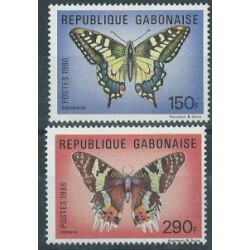 Gabon - Nr 969 - 70 1986r - Motyle