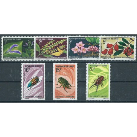 Kongo - Nr 248 - 54 1970r - Kwiaty - Insekty