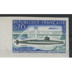 Francja - Nr 1686 B 1969r - Marynistyka - Łódz podwodna