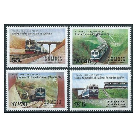 Zambia - Nr 373 - 76 1986r - Koleje