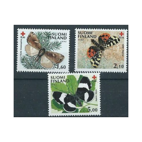 Finlandia - Nr 1169 - 71 1992r - Motyle
