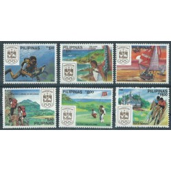 Filipiny - Nr 1862 - 67 1988r - Ryby  -  Płetwonurek - Sport