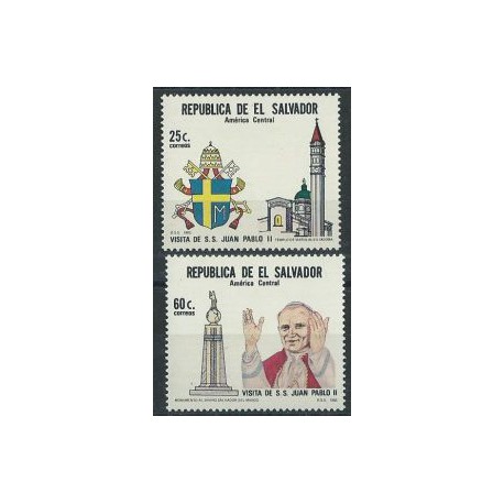 Salwador - Nr 1453 - 54 Chr 39 1983r - Papież