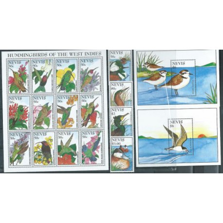 Nevis - Nr 876 - 91 Bl 87 - 88 1995r - Ptaki