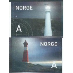 Norwegia - Nr 1546 - 47 Pasek  2005r - Latarnie