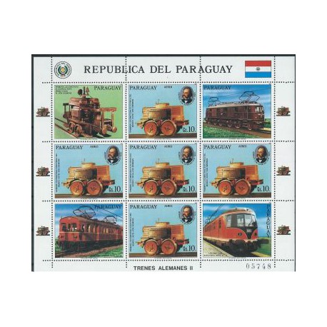 Paragwaj - Nr 4026 Klb 1986r - Koleje