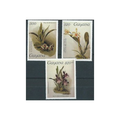 Guyana - Nr 1866 - 68 1987r - Kwiaty