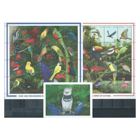 Guyana - Nr 3427 - 66 Bl 116 1990r - Ptaki