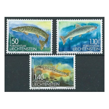 Liechtenstein - Nr 964 - 66 1989r - Ryby