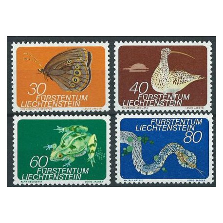Liechtenstein - Nr 591 - 94 1973r - Ptak -  Gady