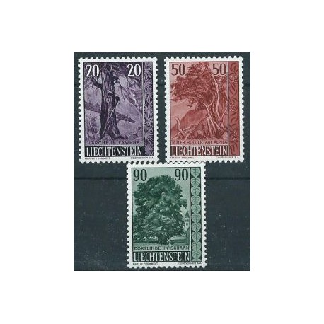 Liechtenstein - Nr 377 - 79 1959r - Drzewa