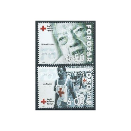 Wyspy Owcze  - Nr 391 - 92  2001r - Czerwony Krzyż