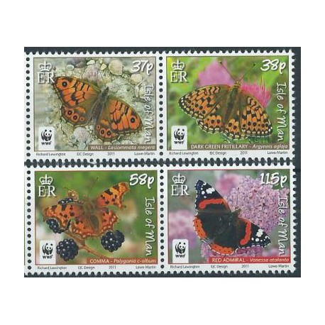 Wyspa Man - Nr 1668 , 70, 72 , 74 2011r - WWF - Motyle