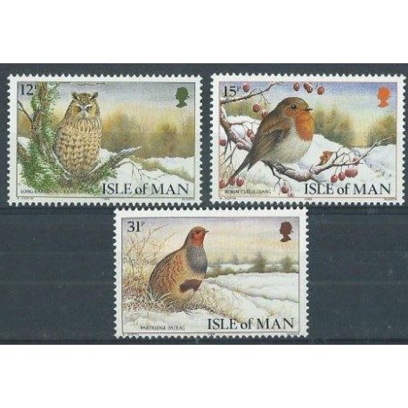 Wyspa Man - Nr 385 - 87 1988r - Ptaki - Boże Narodzenie