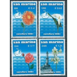 San Marino - Nr 1954 - 57  2001r - Kwiaty - Latarnia