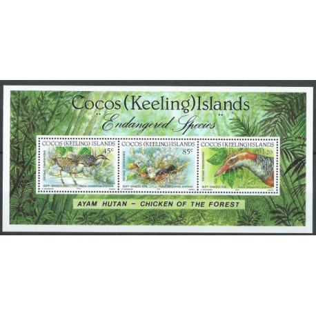Wyspy Kokosowe - Bl 12 1992r - Ptaki