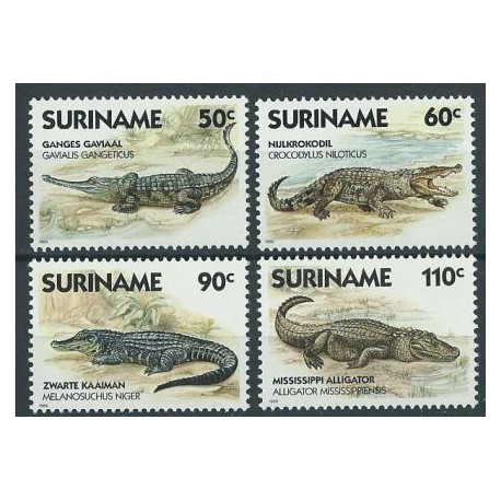 Surinam - Nr 1248 - 51 1988r - Krokodyle