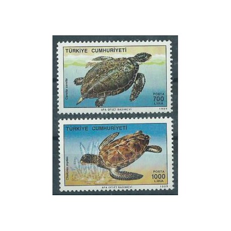 Turcja - Nr 2871 - 72 1989r - Fauna morska - Gady