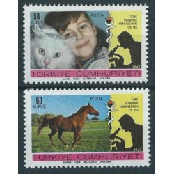 Turcja - Nr 2078 - 79 1967r - Kot - Koń