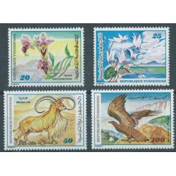Tunezja - Nr 986 - 89 1980r - Ptaki -  Kwiaty