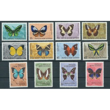 Papua N G - Nr 083 - 94 1966r - Motyle