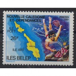 Nowa Kaledonia - Nr 661 1981r - Poławiacze pereł  -  Ryby