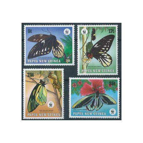 Papua N G - Nr 574 - 77 1988r - WWF -  Motyle