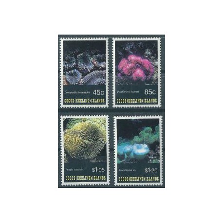 Wyspy Kokosowe - Nr 286 - 89 1993r - Fauna morska - Korale