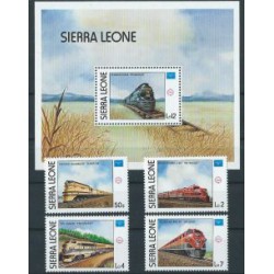 Sierra Leone - Nr 892 - 95 Bl 46 1986r - Koleje
