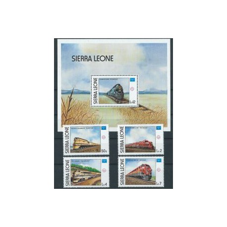 Sierra Leone - Nr 892 - 95 Bl 46 1986r - Koleje