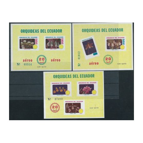 Ekwador - Bl 100 - 102 1980r - Kwiaty