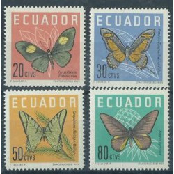 Ekwador - Nr 1070 - 73 1961r - Motyle