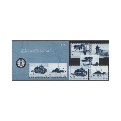 Ross - Nr 104 - 08 Bl 2  2007r - Marynistyka  -  Ptaki  -  Psy