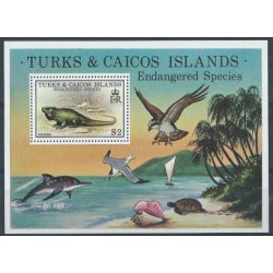 Turks & Caicos - Bl 14 1979r - Ptak - Gady