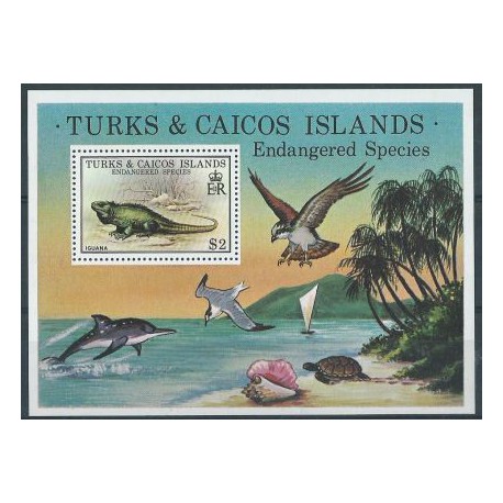 Turks & Caicos - Bl 14 1979r - Ptak - Gady