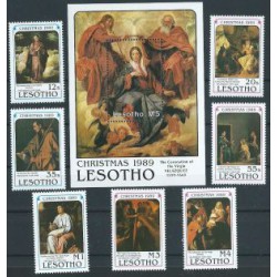 Lesotho - Nr 811 - 17 Bl 69 1989r - Boże Narodzenie -  Malarstw