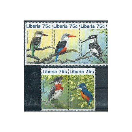 Liberia - Nr 1796 - 80 Pasek  1996r - Ptaki