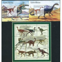 Gwinea - Bissau - Nr 1554 - 62 Bl 334 - 35 2001r - Dinozaury