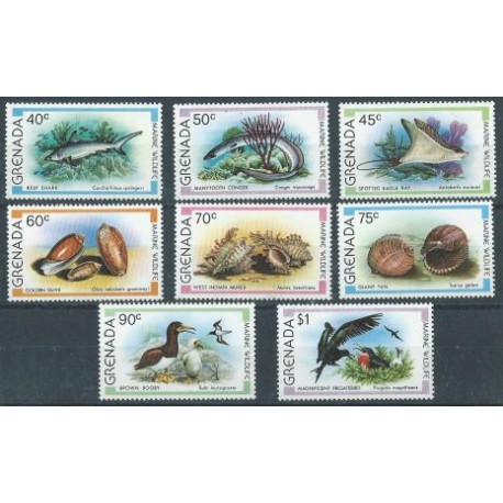 Grenada - Nr 974 - 81 1979r - Ryby - Ptaki -  Muszle