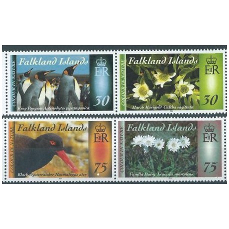 Falklandy - Nr 1254 - 57 2015r - Ptaki - Kwiaty