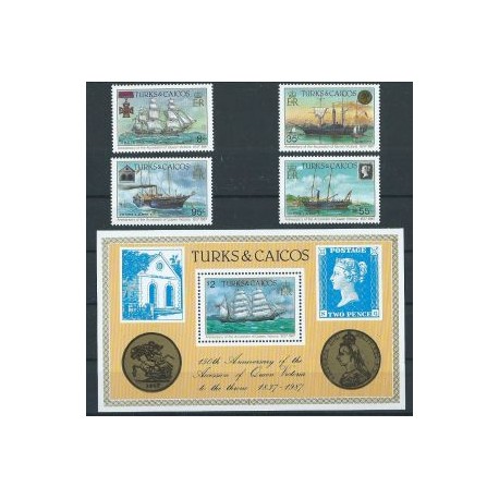 Turks & Caicos - Nr 791 - 94 Bl 68 1987r - Marynistyka