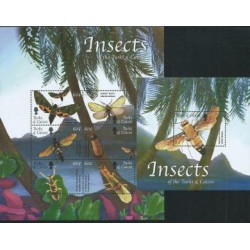 Turks & Caicos - Nr 1705-10 Bl 213 2002r - Insekty