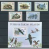 Turks & Caicos - Nr 481 - 85 Bl 21 1980r - Ptaki