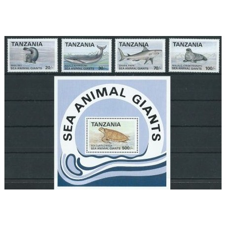 Tanzania - Nr 1453 - 56 Bl 210 1993r - Fauna morska -  Ryba