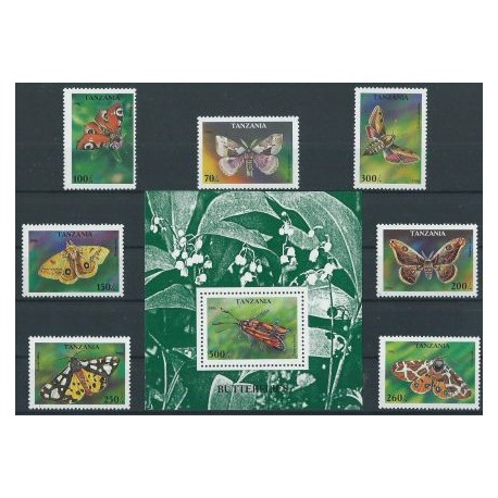 Tanzania - Nr 2256 - 62 Bl 311 1996r - Motyle