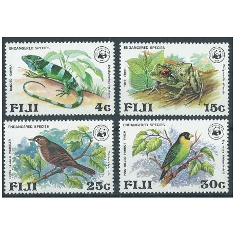 Fiji - Nr 387 - 90 1979r - WWF - Ptaki - Gady